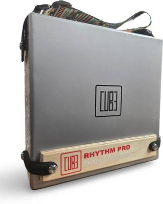 Rhythm Pro Cajon Cube Pro Traveller Cajon (MATT SILVER) With External Snare Tap & Strap Cajons