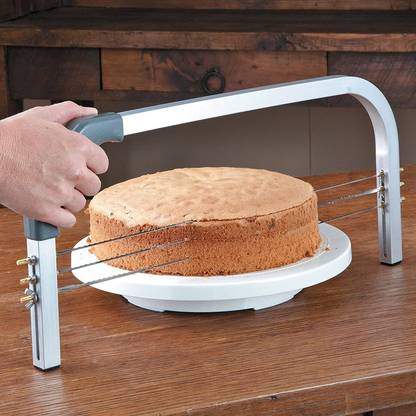 Finedecor Adjustable Cake Leveler with 3 Blade ,18" Wide, Gray (FD 3312) Single Blade Cake Leveler