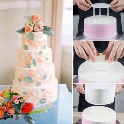 Bakewareind Cake Tier base support stand with dowels ,3 tier plates & 8pcs dowels Full Cake Maker Cake Maker