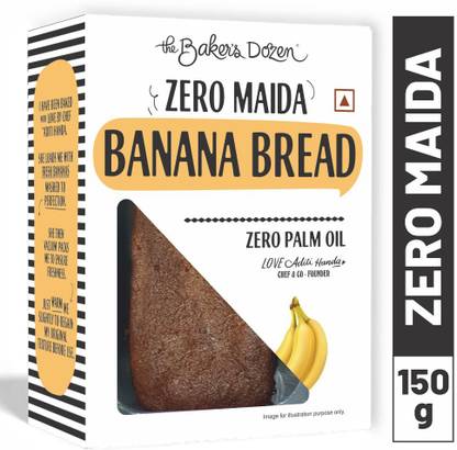 The Baker's Dozen Zero Maida Banana Bread 100% Wholewheat Cake