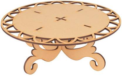 Nexat Round PlyWood Cake and Dessert Pedestal Display Stand for Dining Table Wooden Cake Server