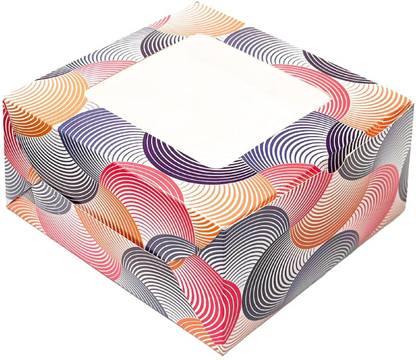 PAPYRUS Window Cake Box 1-2 kg | Transparent Boxes For Packaging (10X10X5) Paper Cake Server
