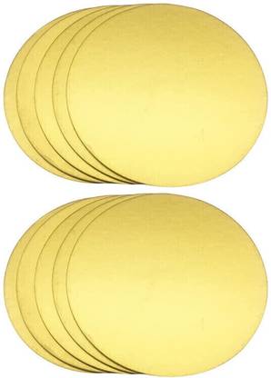offroad 8 INCH Round Flower Cut Cake Board (Pack OF 50) Paper Cake Server