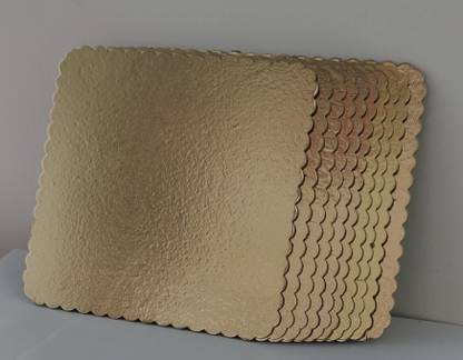 Hefty 8 INCH Square Flower Cut Cake Board, Base, 10 Piece Star Board Quality With Thermal Lamination Paper Cake Server