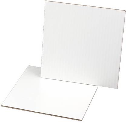 noble foods MDF White Square Cake Board/Cake Base 10 inch (Pack of 5) Wooden Cake Server