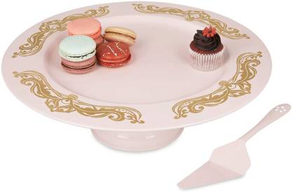 Elan Plume Cake Stand with Cake Server Steel Cake Server