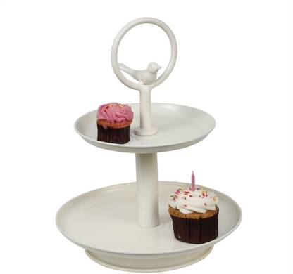 Elan Tweet 2 Tier Cake Cupcake & Dessert Stand, Cupcake Display Stand Stainless Steel Cake Server