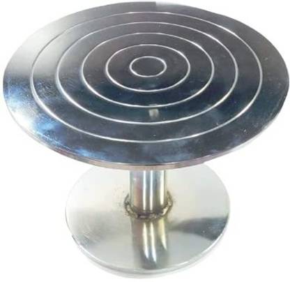 Alhaans 304 Grade Rotating Stand Turntable 10 Inch (25 cm) Stainless Steel Cake Server