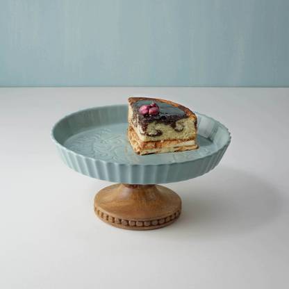 ellementry Upper Crust Ceramic Cake Stand With Server Ceramic Cake Server