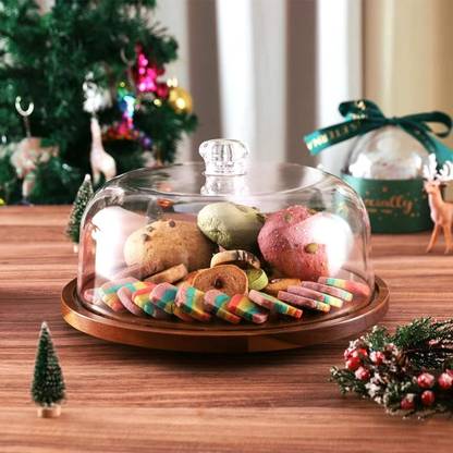 Decent Glass Cake Stand with Glass Dome,, Event, Birthday Party, Holiday Treats (12 Inch) Glass Cake Server