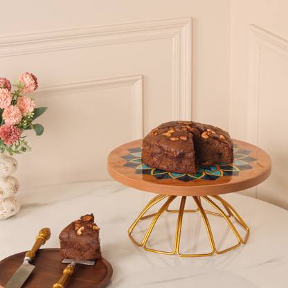Stately home Wooden Cake Stand with Base Mandala Design Wooden Cake Server