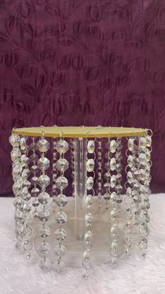BAKERS4U Chandelier Crystal Cake Stand with Beads Acrylic Cake Server