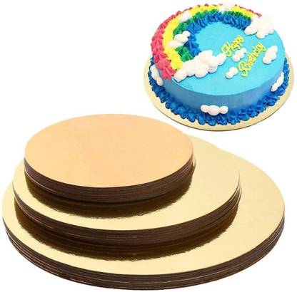 offroad 7 & 12 INCH Round Flower Cut Cake Board (Pack OF 12) Paper Cake Server