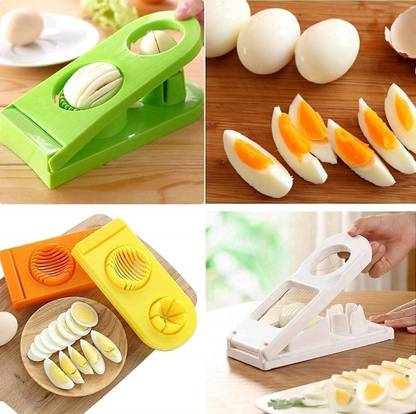 Fulkiza by FULKIZA 2 in 1 Double Cut Boiled Egg Slicer Plastic Multi Purpose Egg Cutter Egg Slicer
