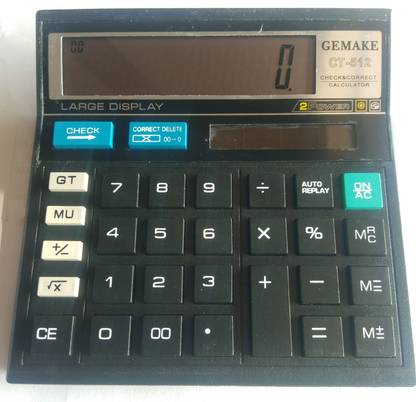 Unnati times GET-512 UnnatiTimes Gemake calculator GET-512 Black with solar large display Basic  Calculator