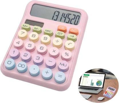 IKONEXX 12 Digit Big disktop calculator Colorful Candy Calculators Desktop for Home Office & Scool Basic  Calculator