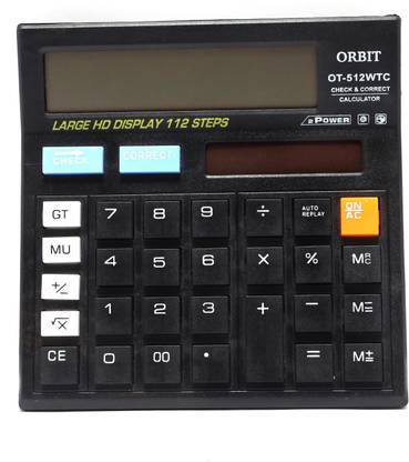 Villy 12 Digit Large Display 112 Steps Check & Correct Basic  Calculator