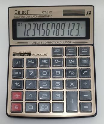 Celect CT- 812 12 Digit Calculator with Large Display and Sturdy Design for Office Basic  Calculator
