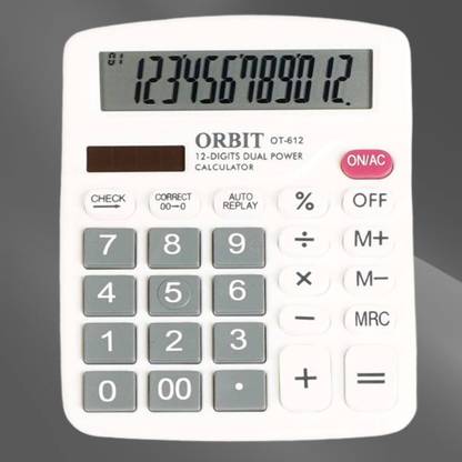 ORBIT Grey 12 Digit Basic Calculator with soft keys OT612 Basic  Calculator
