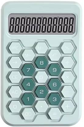 Honch 12 Digit Desktop Calculator with Large LCD Display Big Hexagon Button Calculator,Easy to Press,for School Office Business Home Financial  Calculator