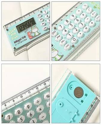 GVJ TRADERS Cartoon Design 15 Cm Scale With Digital Calculator Easy to Use with Calculator Ruler