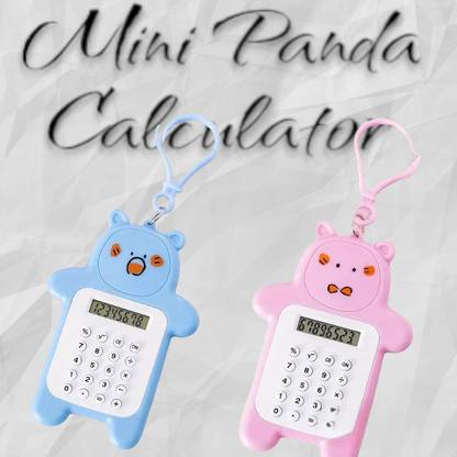 9Up Cute Bear Mini Calculator, Portable Fashion Mini Calculator (Pack Of 2) Portable Fashion Mini Calculator, Student Mini Cartoon Calculator (2PC) Basic  Calculator