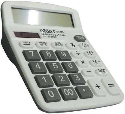 ORBIT Basic Multifuctional 12 Digit Dual Power Calculator With LCD Display Orbit Basic  Calculator