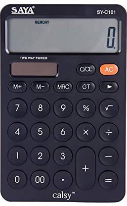saya NA 12-Digit Scientific Calculator With Dual Power Solar And Battery Large Display Basic  Calculator