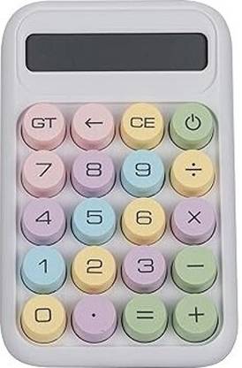 Maxjet Desktop Calculator - Big Buttons Aesthetic Candy Color Comfortable (White) Financial  Calculator