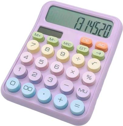 IKONEXX 12 Digit Big disktop calculator Mechanical Calculator Big Buttons, Colorful Candy Basic  Calculator