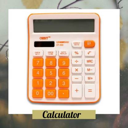 Alpha tech New Orbit OT-333c Designer Calculator Clear Display Basic  Calculator