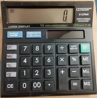 PW PENCILWALA 512 RMI BLACK SOFT BUTTON CALCULATOR WITH 112 STEPS Basic  Calculator