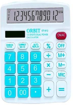 Crostal 12 Digit Check & Correct Desktop Basic Calculator Solar and Battery Dual Power Crostal Basic  Calculator
