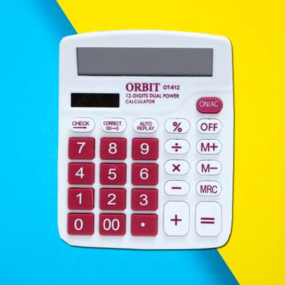 ORBIT OT-612 Solar Powered and Battery Operated Calculator Basic  Calculator
