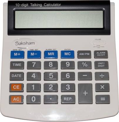 Saksham SK/TC/01 Talking Calculator ( 10 Digit Big LCD ) Basic  Calculator