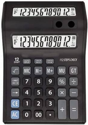 Adoere CT-2000 Dual Display Desktop Powered by Solar & Battery, Enhanced with Soft Keys Basic Calculator