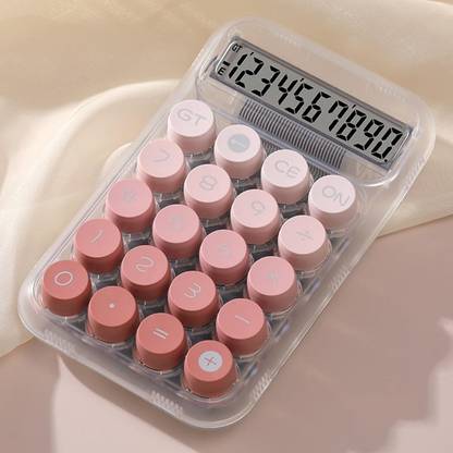 BOVZOX 3251 Anti-Slip Big Button Calculator, Transparent Handheld Calculator For Office Home Basic  Calculator