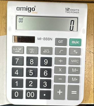 Amigo Mi-888N Amigo Calculator with 12-Digit Display,Check& Correct,Auto Replay,120 Step Check Financial  Calculator