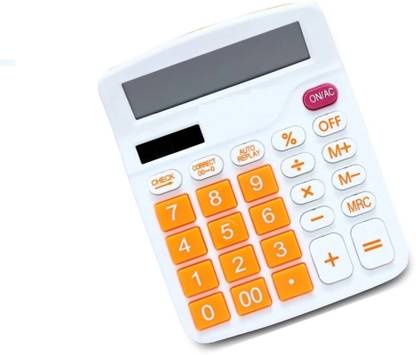 JAIN ELECTRONICS Subtraction Calculator Mini Mathematics Addition Multiplication Division Numbers Keys Soft 12 Digits Digital LCD Display Smart Check & Correct Basic Calculator Basic  Calculator