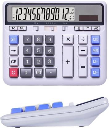 Sancy Large Display Portable Desktop Calculator Charging by Solar Panel 12-Digit Display 4.3 Inches Screen Basic  Calculator