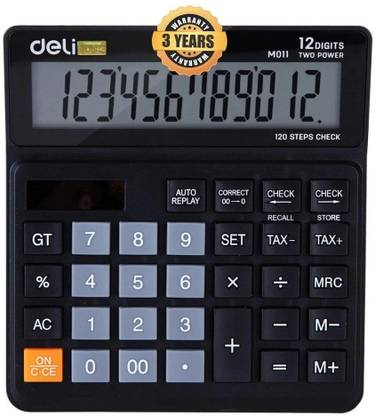 Deli WM01120 12d Calculator 3 Years Warranty Steps Check and Correct Desktop Calculator & GT Keys Basic  Calculator