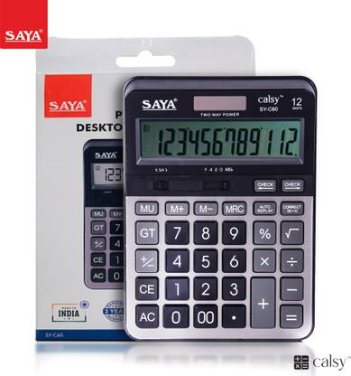 saya Premium Desktop Calculator | 112 Steps Check | Dual Power | Extra Large Display GT, MU, MRC Functions | Round Off | Decimal Selector | Office & Business Use Basic  Calculator