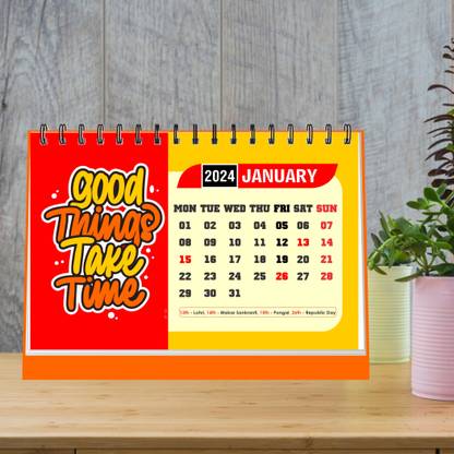 SADAFAL Destiny Calls: 2024 A5 Size Desk Calendar - 12 Monthly Pages 2024 Table Calendar