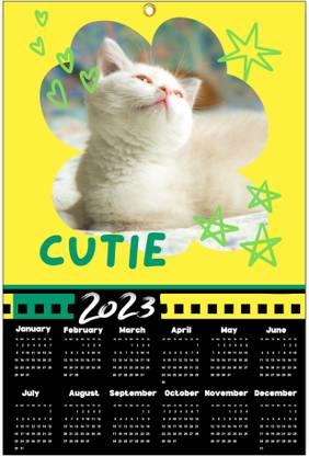 FLASHINGCLICK Customized Personalized Wall Hanging Calendar Model No CATOLOLA 2023 Wall Calendar