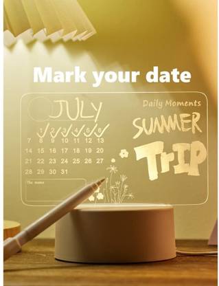 draval Acrylic Message Board with Stand, Dry Erase Board with 1 Pen for Note/Message all year Wall Calendar