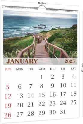 Shashiv 12 sheets wall calendar 2025 in size 12.50 inch x 17.75 inch (WC 4) 2025 Wall Calendar