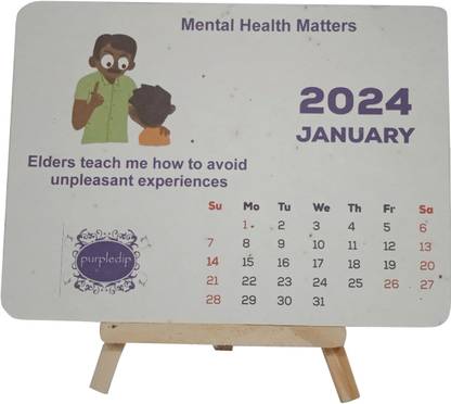 Purpledip Plantable Calendar Writw Notes Behind Month Sheet Sow & Grow Paper After Use 2024 Table Calendar