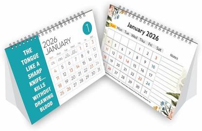 Pixel Motivational Quotes Desk/Table Calendar 2026 Table Calendar