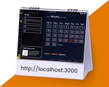 ReactJS Developers Calendar 2023 | Table Top/Office Desk Calendar 2023 Table Calendar