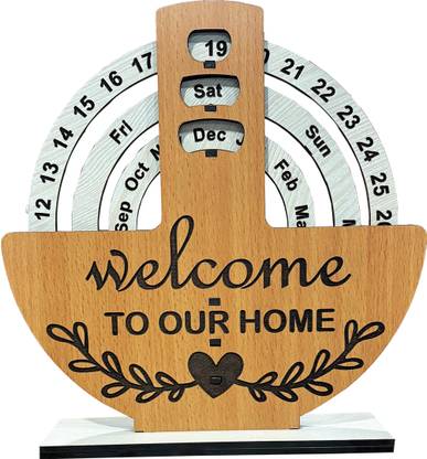 Print Ginnie Desk Organizer (Lifetime Infinite Round Calendar Office/Home) 2025 Table Calendar